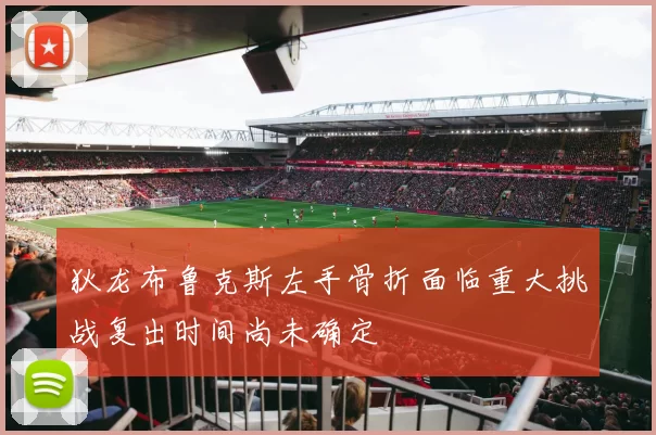 狄龙布鲁克斯左手骨折面临重大挑战复出时间尚未确定